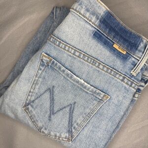 MOTHER Stunner Ankle Chew Walking On Water Light Wash Jeans